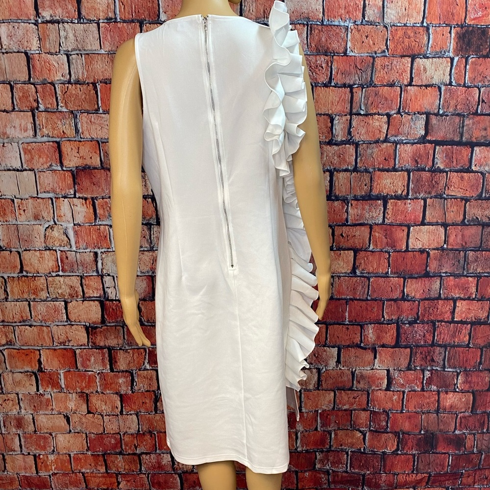 Eien Side Ruffle Plus Size White Dress - Picture 9 of 15